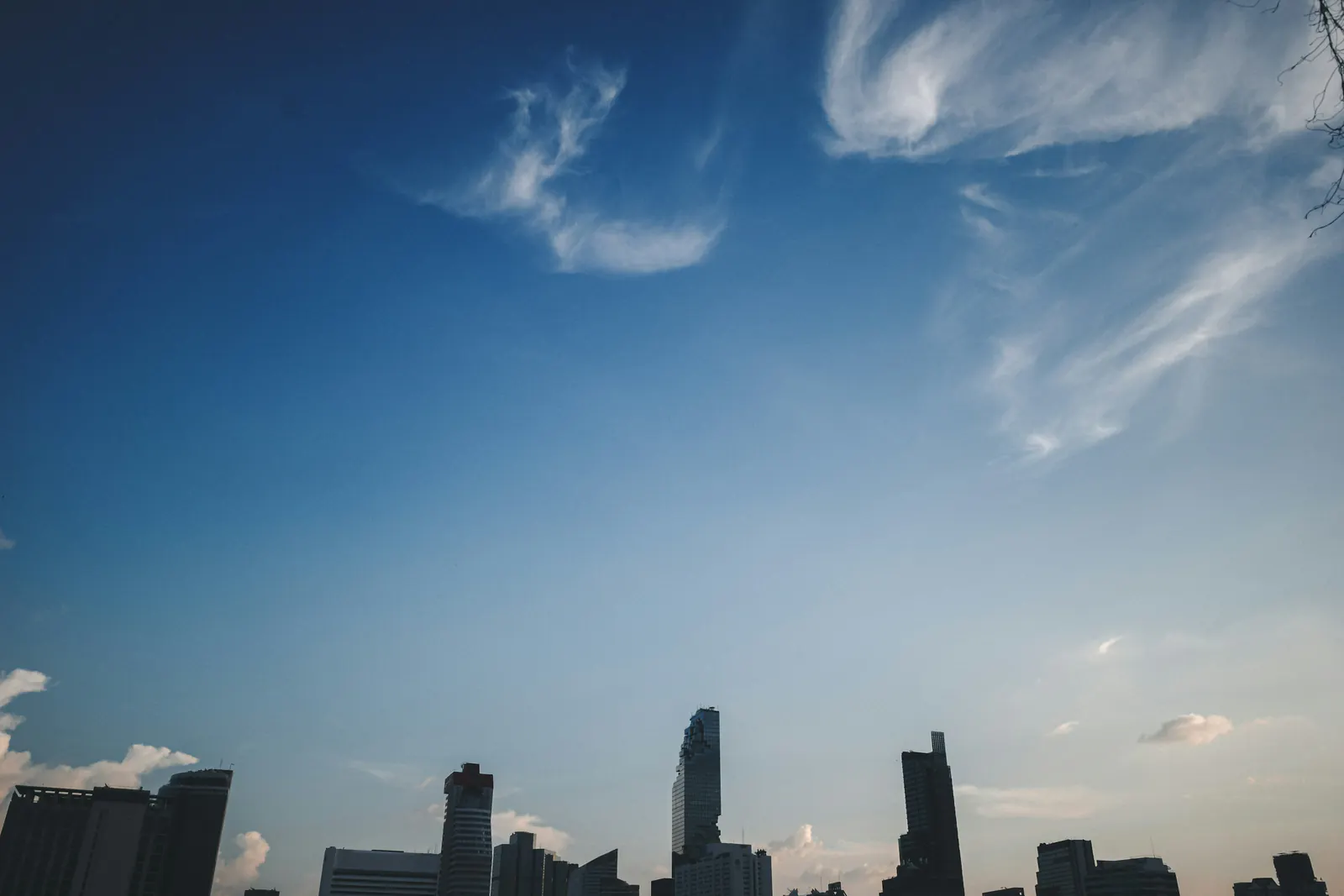 Bangkok city buildings under a bright sky